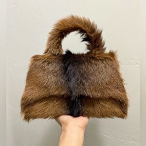 Gorgeous Real Hair On Goat-hide Handmade Top Handle Bag/Shoulder Bag/Crossbody